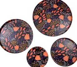 Intratuin decoratiebord Femia zwart / oranje D 20 H 2 cm