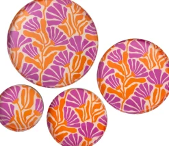 Intratuin decoratiebord Muriel oranje / paars D 25 H 2 cm