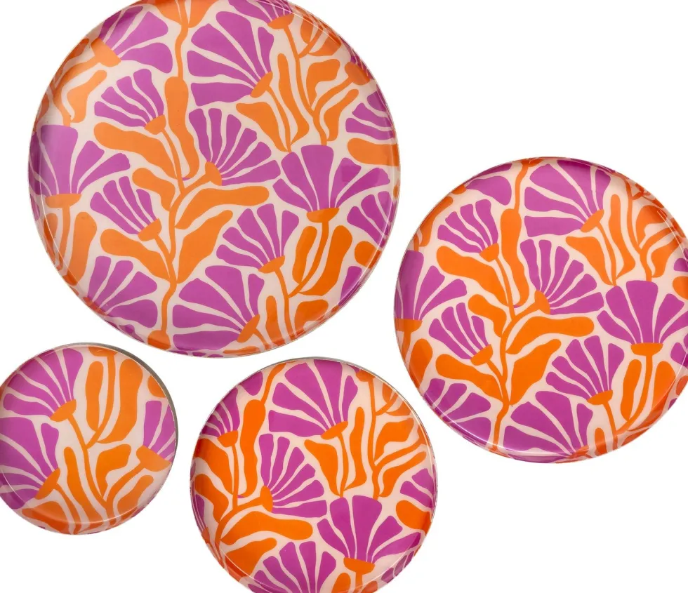 Intratuin decoratiebord Muriel oranje / paars D 25 H 2 cm