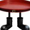 Intratuin decoratiebord op voet kerstman rood / zwart D 31 H 19 cm