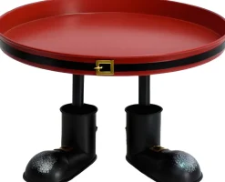 Intratuin decoratiebord op voet kerstman rood / zwart D 31 H 19 cm