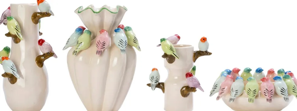 Intratuin decoratieschaal vogeltjes Fearn crème D 35 H 14 cm
