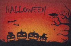 Intratuin deurmat halloween zwart / oranje 60 x 40 cm