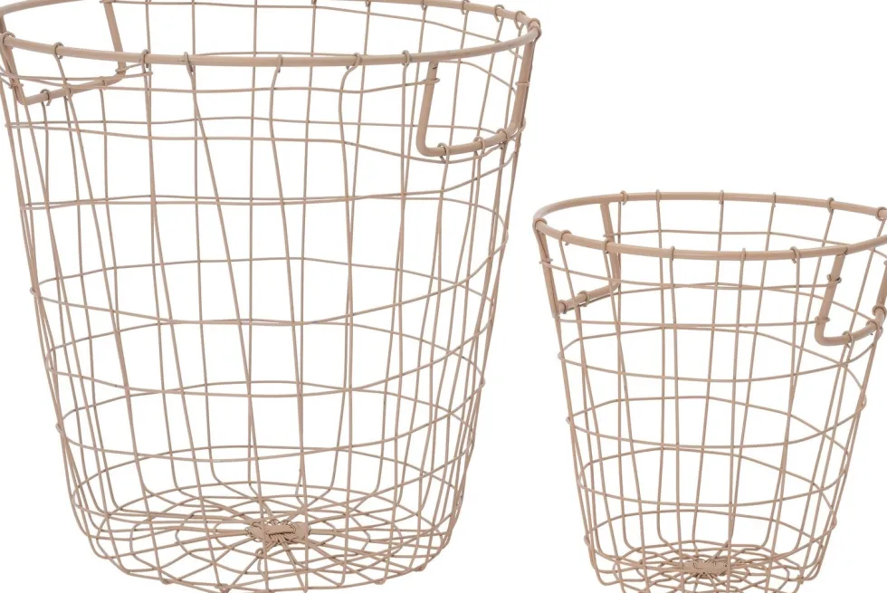 Intratuin draadmand Bassie beige D 20 H 23 cm