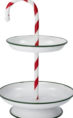Intratuin etagère zuurstok wit / rood 25 x 25 x 37 cm