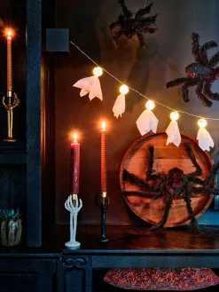 Intratuin halloween decoratie Skelly kandelaar zwart 7,2 x 4,8 x 21 cm