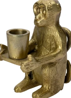Intratuin kandelaar Aap goud 10,5 x 5 x 10 cm