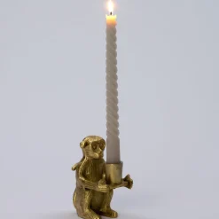 Intratuin kandelaar Aap goud 10,5 x 5 x 10 cm