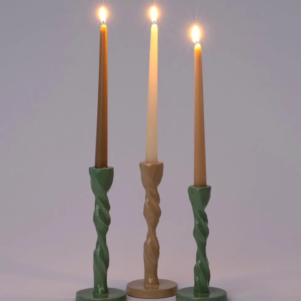 Intratuin kandelaar Coal groen D 9 H 19 cm