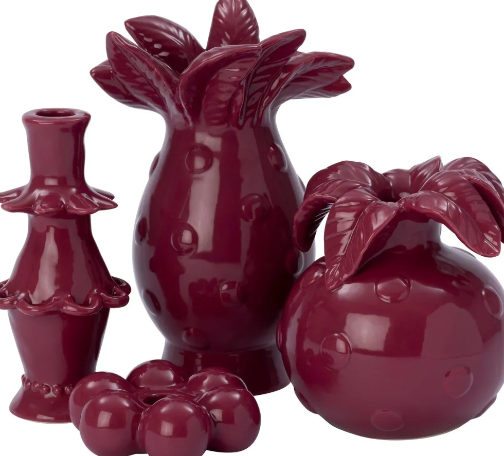 Intratuin kandelaar Ely rood D 8,5 H 17,2 cm