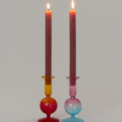 Intratuin kandelaar geel / rood D 8 H 16 cm