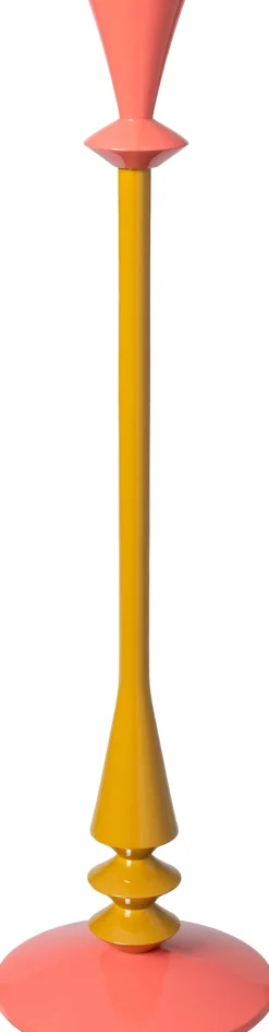 Intratuin kandelaar Gonnie geel / roze D 13 H 49 cm