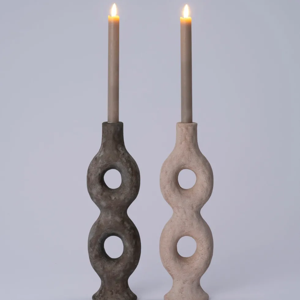Intratuin kandelaar Igor grijs 11 x 6 x 35,5 cm