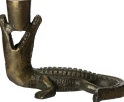 Intratuin kandelaar Krokodil koper D 12 H 15 cm