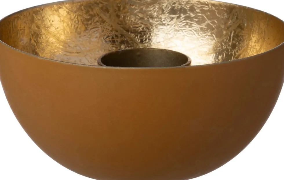 Intratuin kandelaar Lizz bruin / goud D 8 H 4 cm