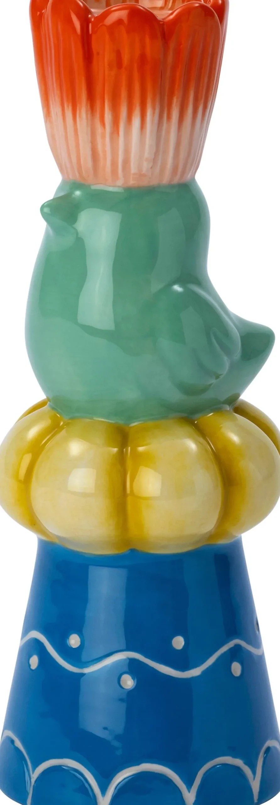 Intratuin kandelaar Ola blauw / geel / oranje D 7,7 H 21 cm