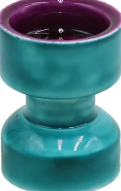 Intratuin kandelaar Rico blauw / paars D 6 H 7 cm