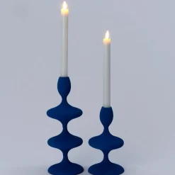 Intratuin kandelaars Mika blauw D 11 H 28 cm