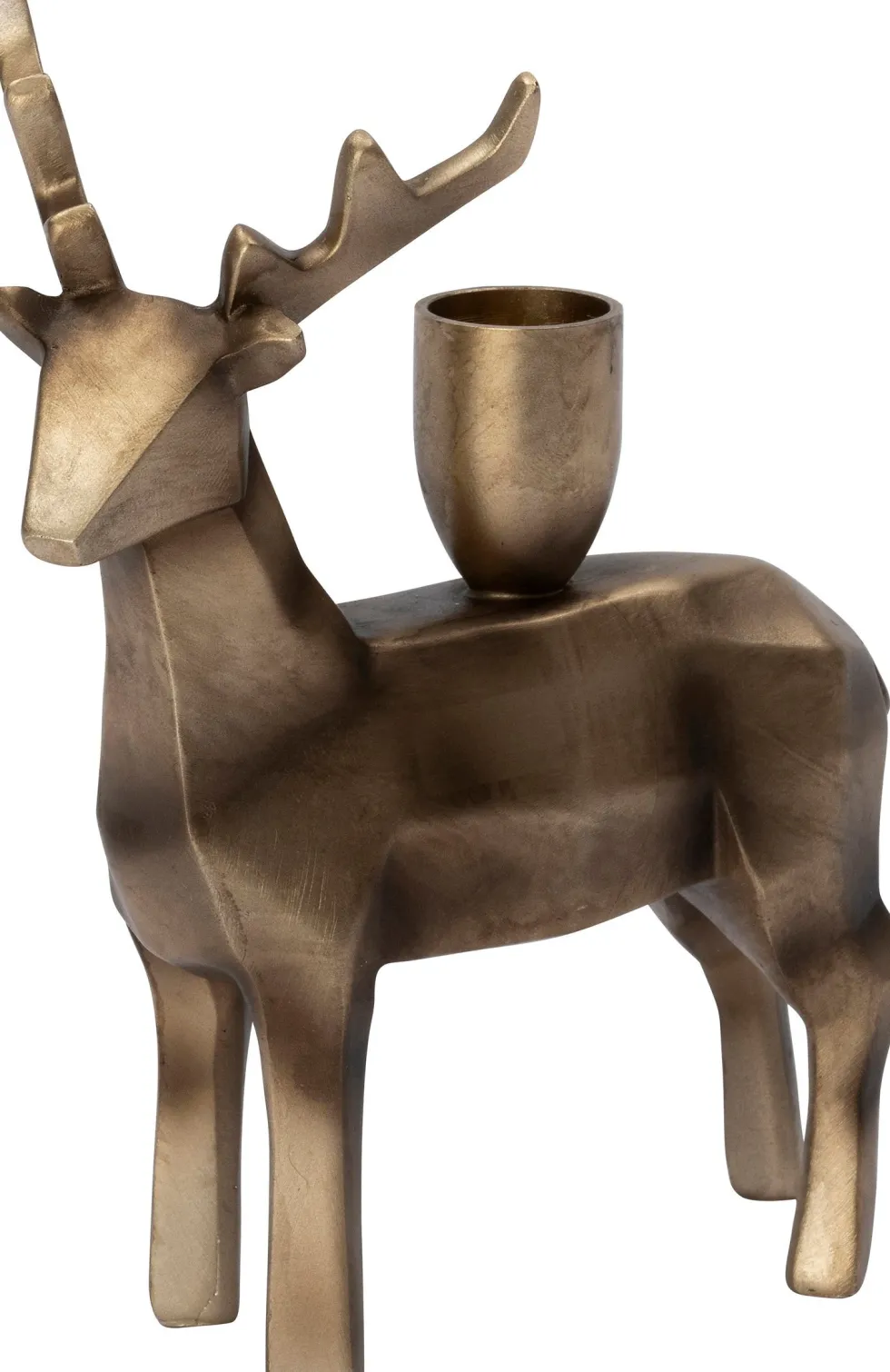 Intratuin kandelaar Tarja rendier goud 13,5 x 7,2 x 17,7 cm