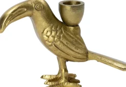 Intratuin kandelaar Toekan goud 17,5 x 4 x 12 cm