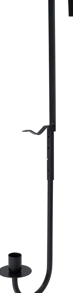 Intratuin kranshouder met kandelaar zwart 12 x 3 x 50 cm
