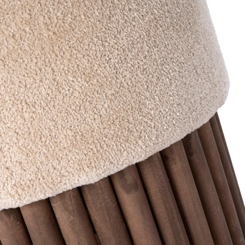 Intratuin kruk Galia beige / naturel D 35 H 43 cm