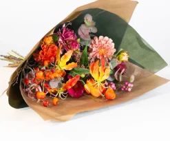 Intratuin kunstbloemen boeket Mila oranje H 70 cm