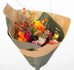 Intratuin kunstbloemen boeket Mila oranje H 70 cm