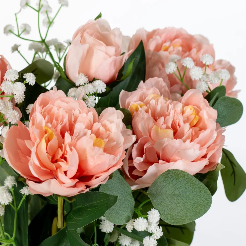 Intratuin kunstbloemen boeket Kim zalm H 55 cm