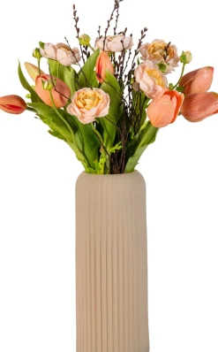 Intratuin kunstbloemen boeket Sara zalm H 50 cm