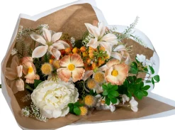 Intratuin kunstbloemen boeket Nina wit / oranje H 70 cm