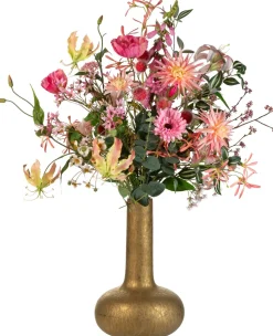 Intratuin kunstbloemen boeket Evi roze / oranje H 80 cm