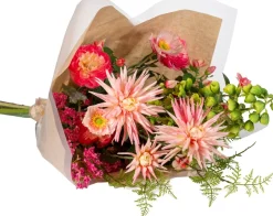 Intratuin kunstbloemen boeket Fay roze H 70 cm