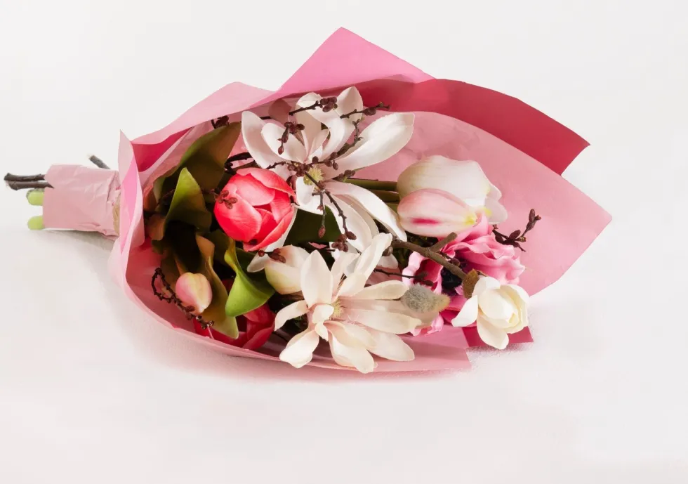 Intratuin kunstbloemen boeket Julia wit H 40 cm