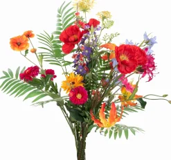 Intratuin kunstbloemen boeket Lynn rood / geel H 90 cm