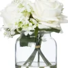 Intratuin kunstbloemen boeket in vaas Roos wit H 18 cm