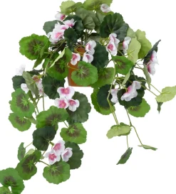 Intratuin kunsthangplant Hanggeranium wit / roze H 55 cm