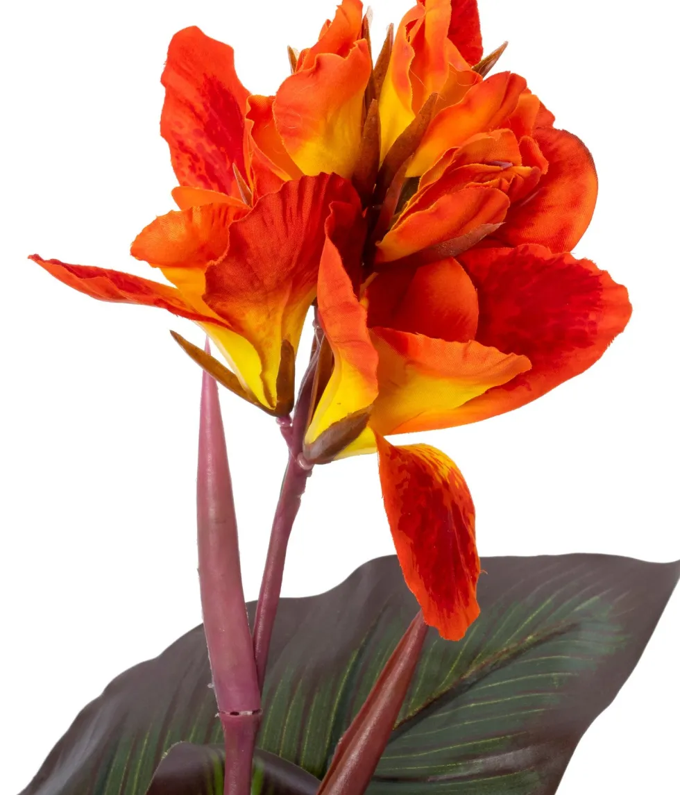 Intratuin kunstplant Canna oranje D 17 H 120 cm