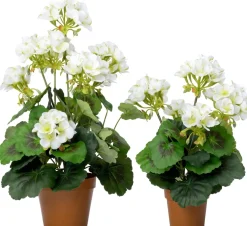 Intratuin kunstplant Geranium wit D 12 H 43 cm