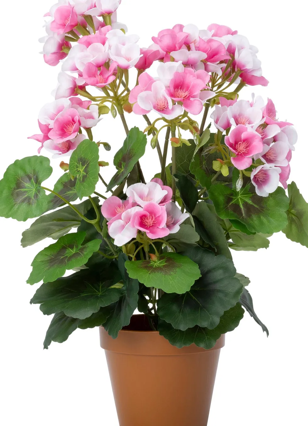 Intratuin kunstplant Geranium roze / wit D 12 H 43 cm