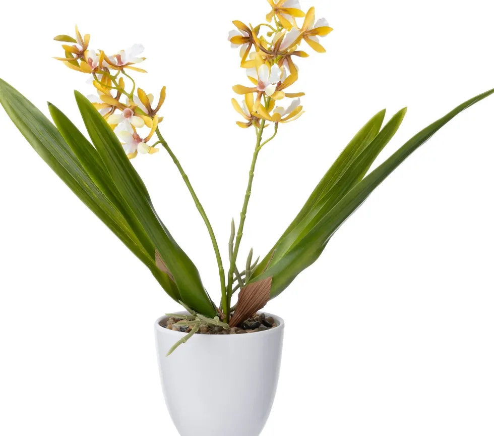 Intratuin kunstplant Orchidee geel D 10 H 37 cm