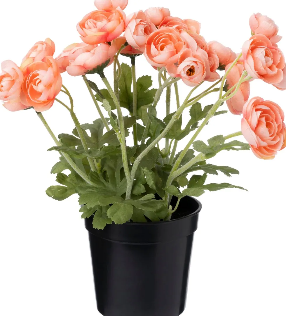 Intratuin kunstplant Ranonkel oranje D 11 H 26 cm