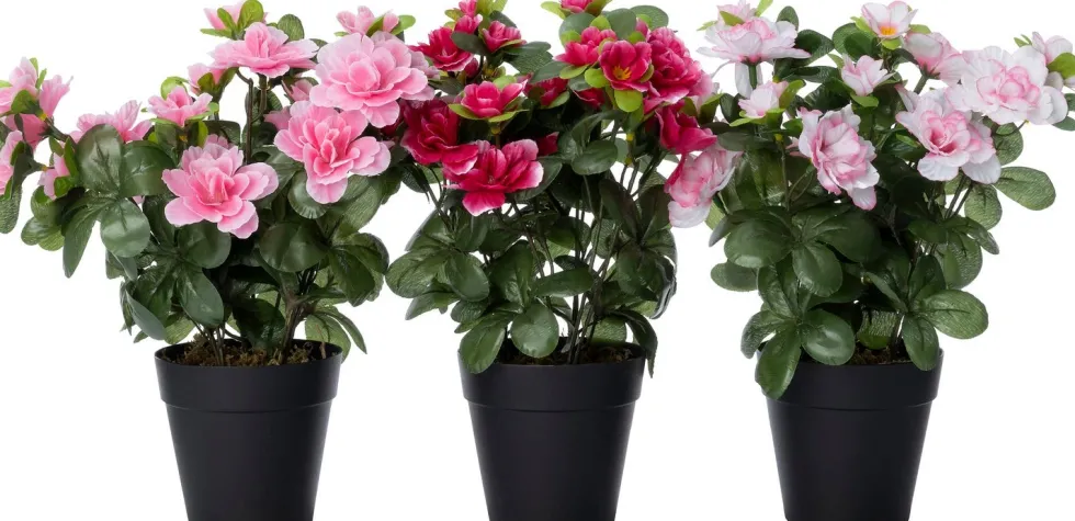 Intratuin kunstplant Rhododendron wit / roze D 9 H 26 cm