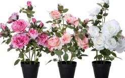 Intratuin kunstplant Roos donkerroze D 15 H 70 cm