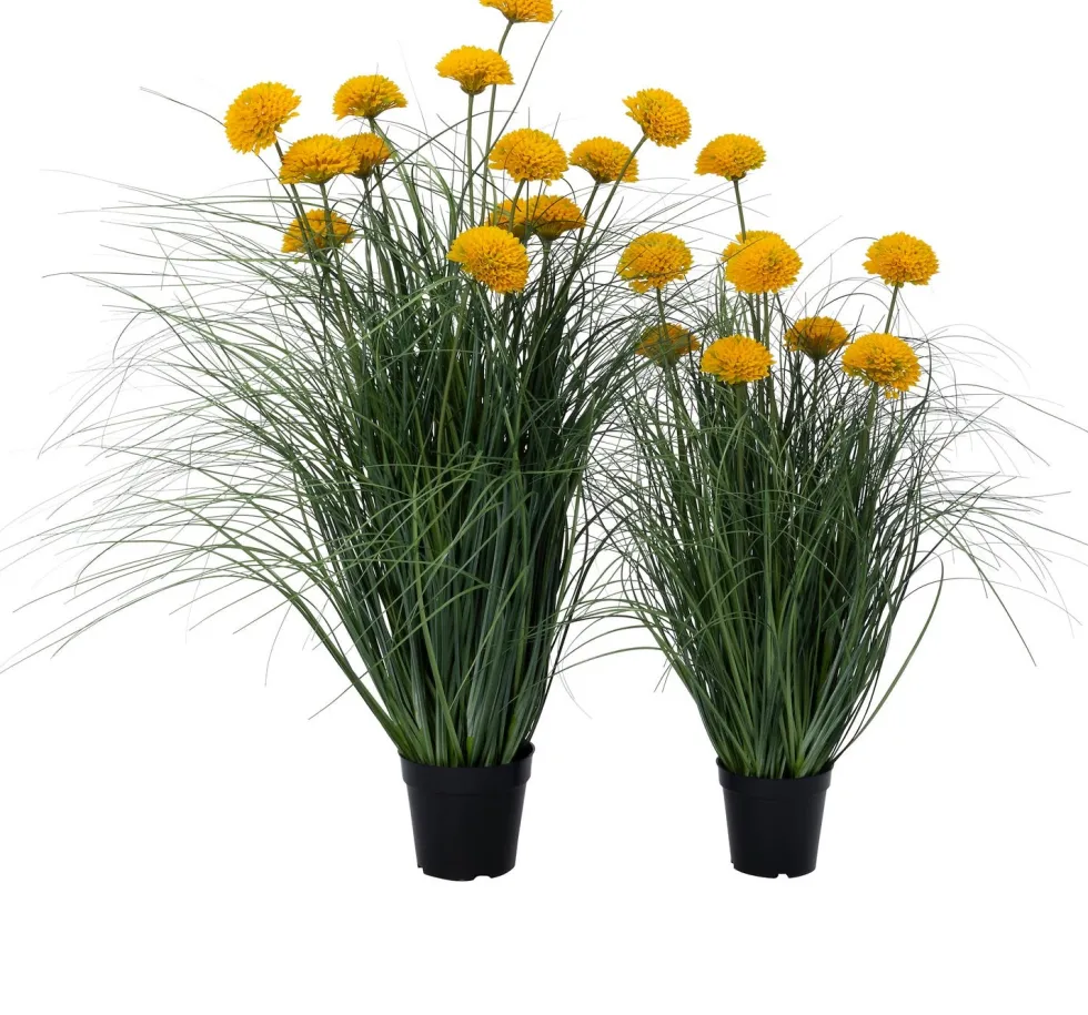 Intratuin kunstplant Siergras / Sierui geel D 13 H 82 cm