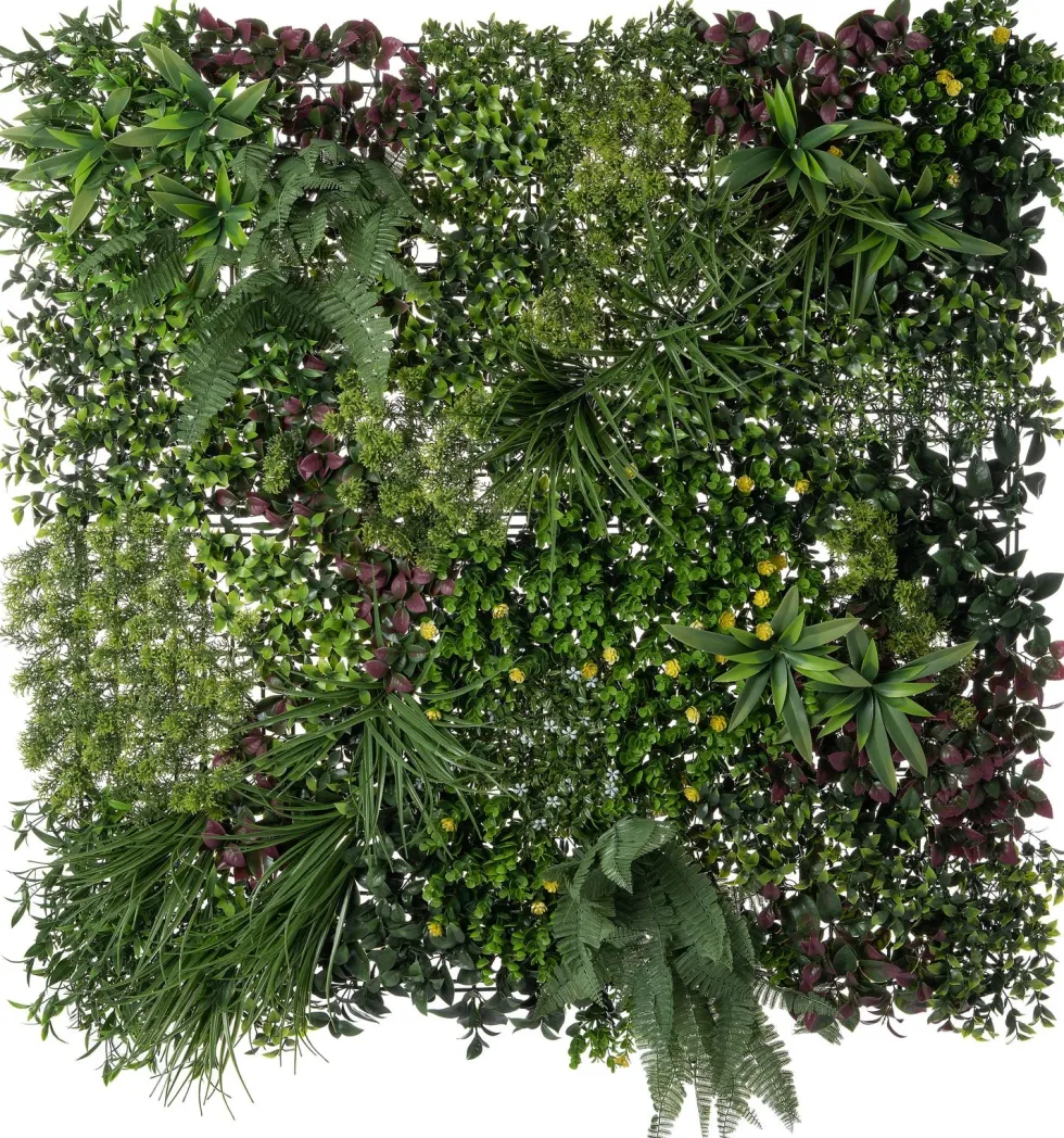 Intratuin kunstplant Wandpaneel kamerplanten groen / paars L 100 B 100 cm