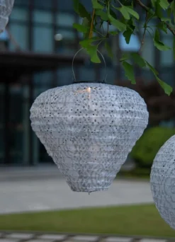 Intratuin lampion wit / grijs D 28 H 30 cm