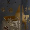 Intratuin lantaarn wintertafereel zwart 13 x 13 x 26 cm