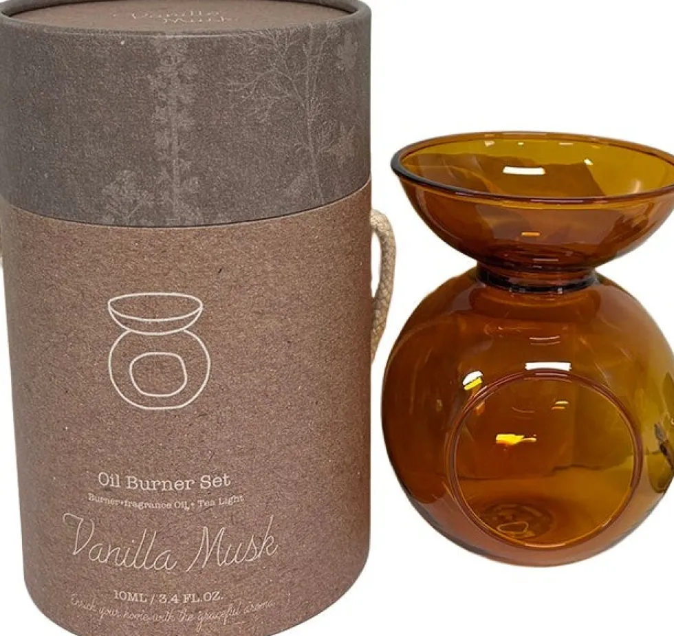 Intratuin olie geurbrander met geurolie Indi Vanilla Musk bruin D 11 H 18 cm