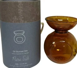 Intratuin olie geurbrander met geurolie Indi Pure Silk bruin D 11 H 18 cm
